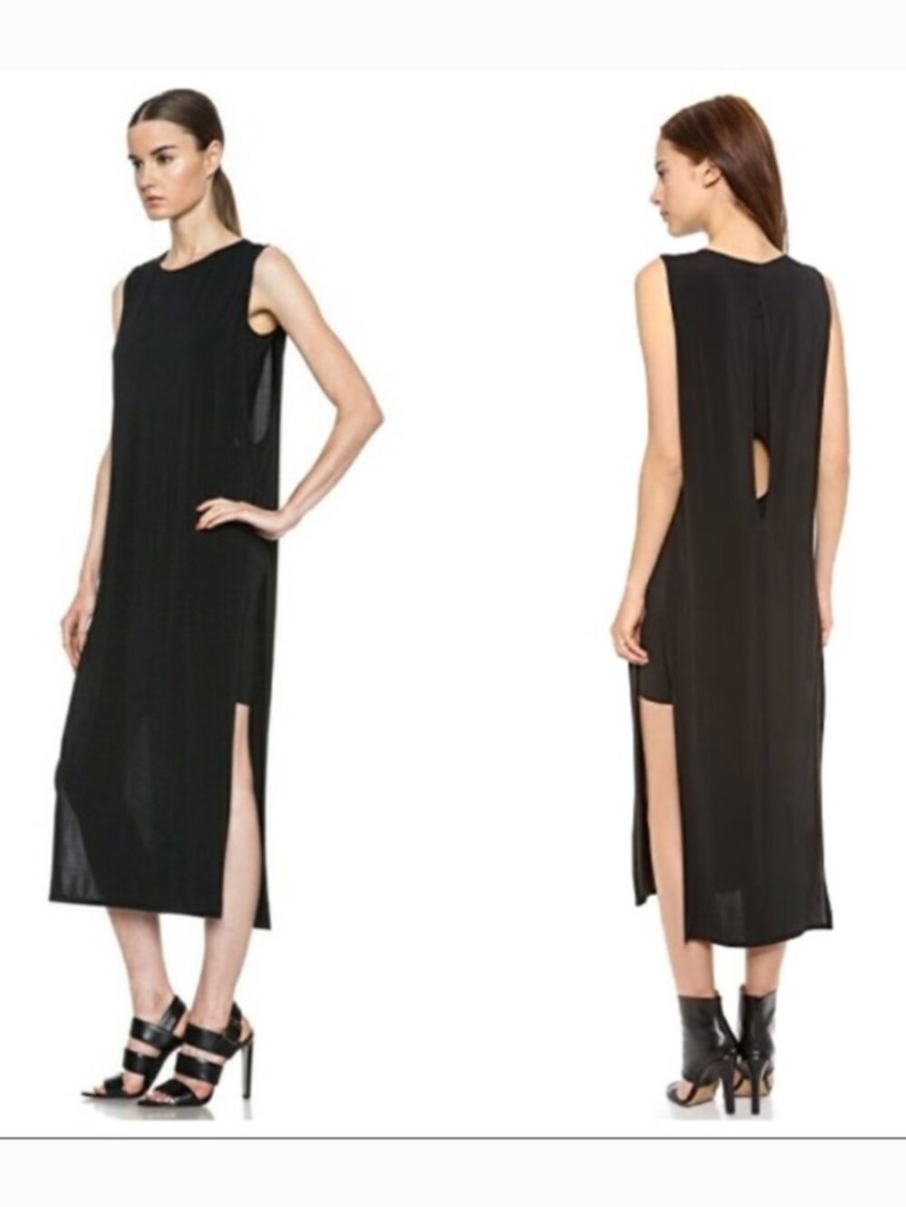 Helmut Lang Faint High Slit Jersey Dress Black Small